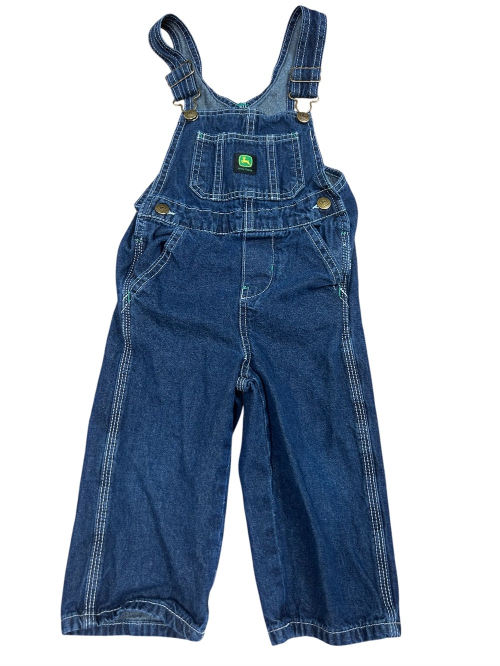 John Deere Toddler Boys Denim Bib Overalls Vintage Classic Adjustable Size 2T